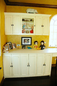 #1998 Example of a custom home office with a painted finish and formica countertops
